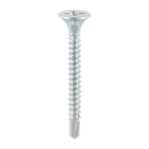 Self Drilling Drywall Timber Stud Plasterboard Screws 3.5 x 32mm (6 x 1 1/4in) - PH - Bugle - Zinc - Bag of 320