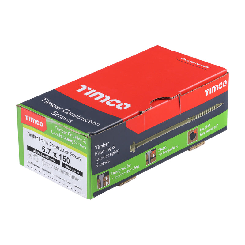 Timco Timber Hex Frame Screws 6.7 x 150mm (6in) (150IN)