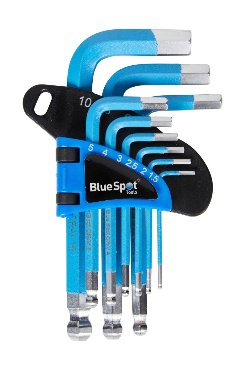 Bluespot 9 Piece Short Arm Ball End Hex Key Set (1.5-10mm) (15317)