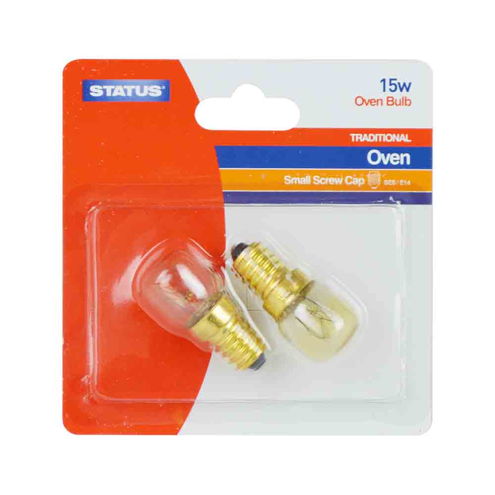 Traditional Pygmy Oven Light Bulb - SES/E14 Small Screw Cap - 15w - 2 pack (15SOSESCB216)