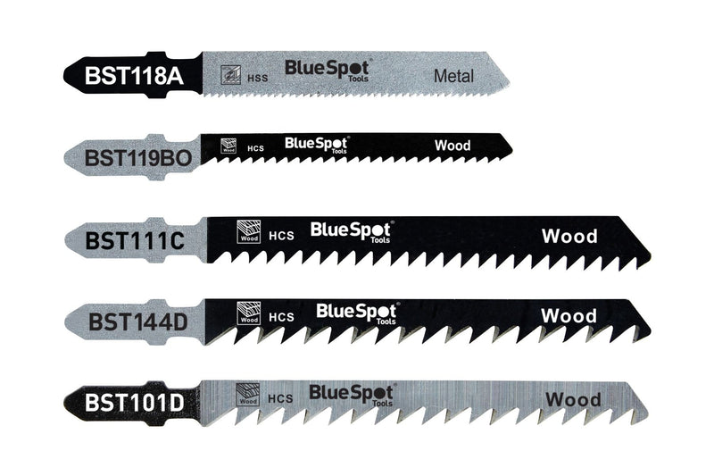 BlueSpot Wood & Metal Cutting Jigsaw Blades Pack of 10 (19002)