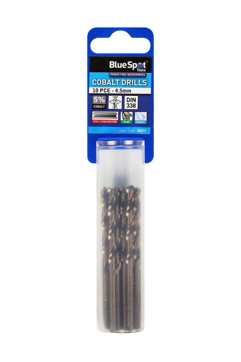 Bluespot 10 PCE Cobalt Drills 4.5mm (20271)