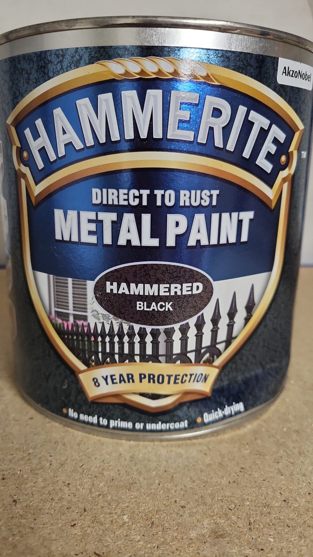 Hammerite Hammered Black Metal Paint 2.5 Litre (Minor dented can)