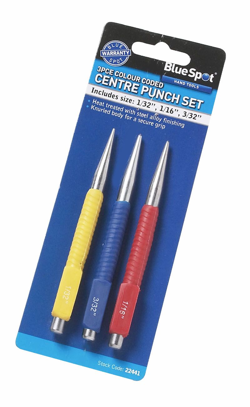 Nail Centre Punch Set - 3 piece - 1/32", 1/16" & 3/32" (22441)