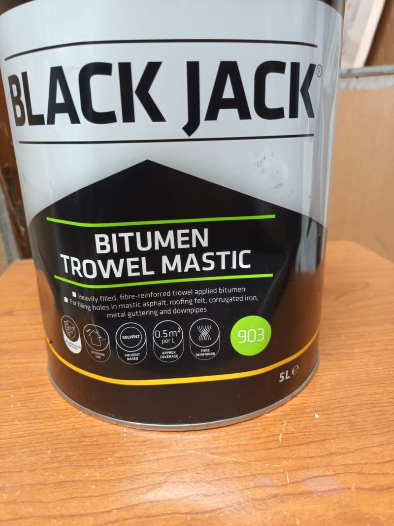 Everbuild 903 Black Jack Bitumen Trowel Mastic - 5 Litre (Dented tin)