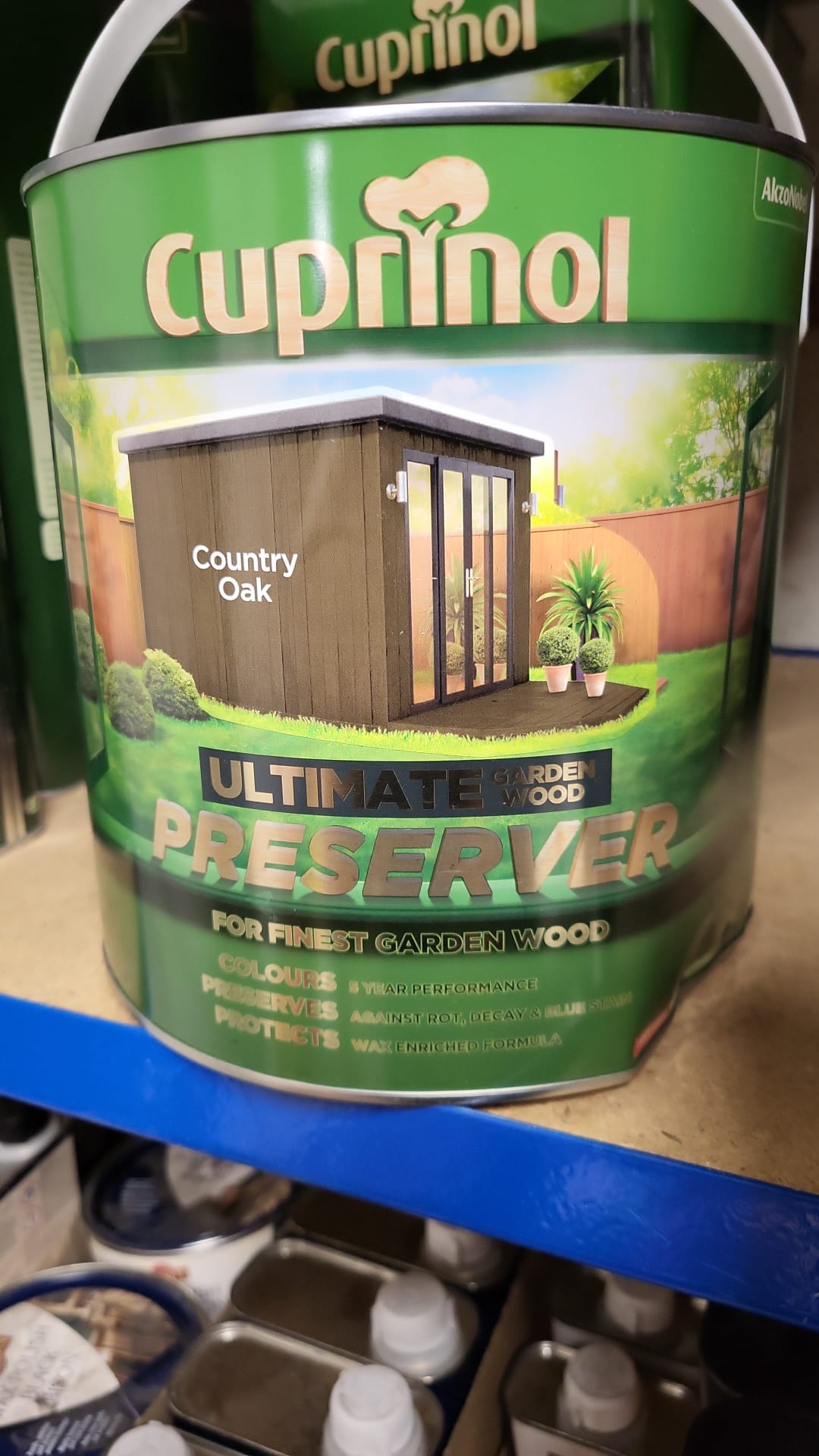 Cuprinol Ultimate Garden Wood Preserver Country Oak 4 litre (Dented tin)