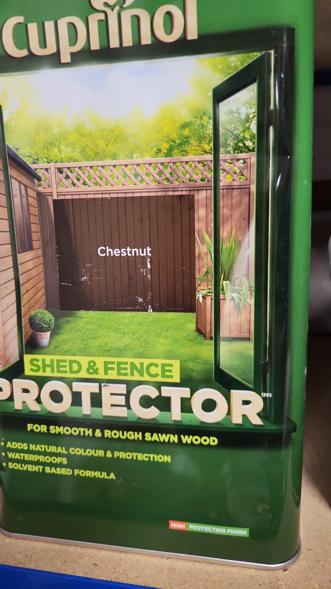 Cuprinol One Coat Sprayable Fence Treatment Chestnut 5 litre (Minor dent to can)