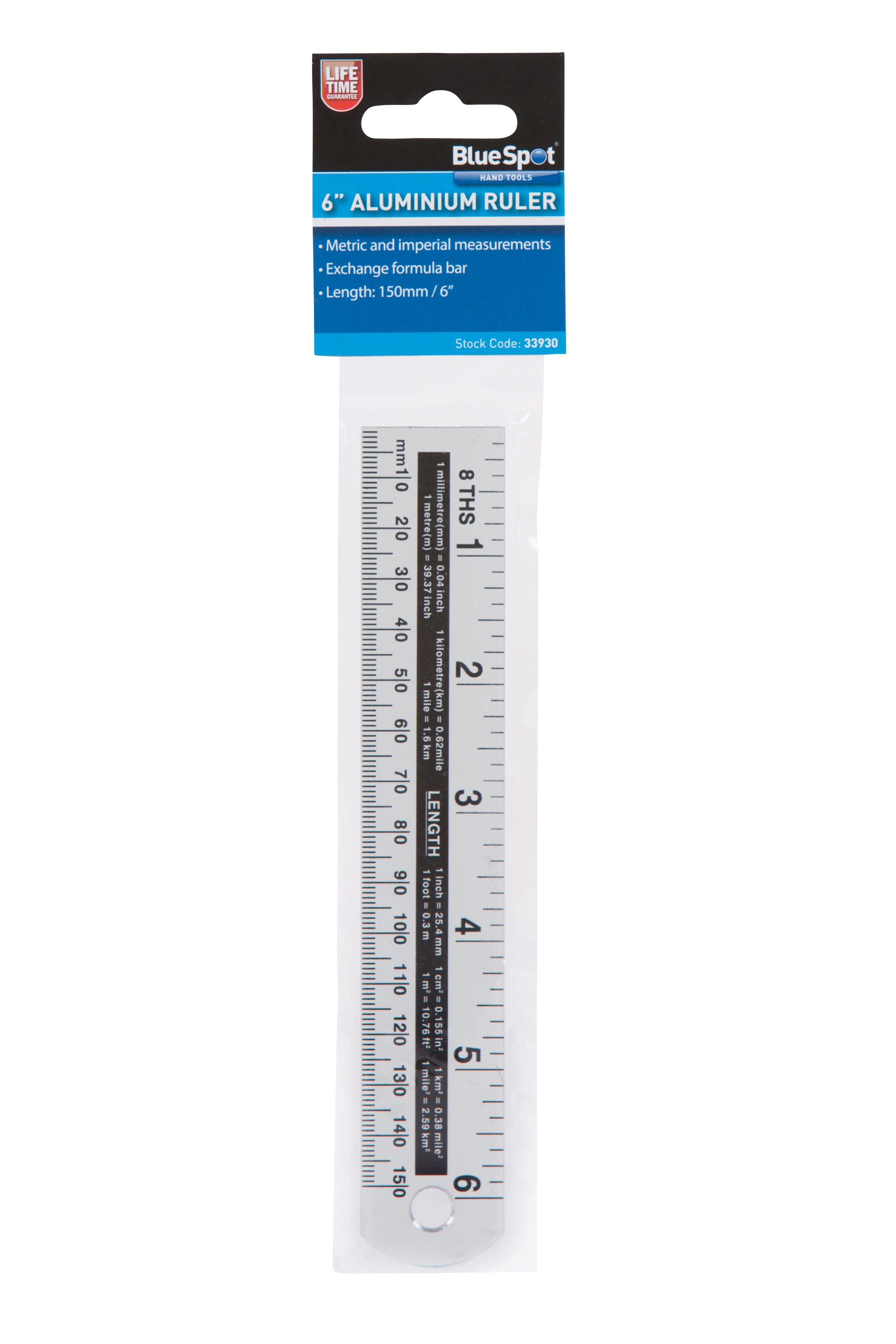 BlueSpot Aluminium Ruler 150mm (6")