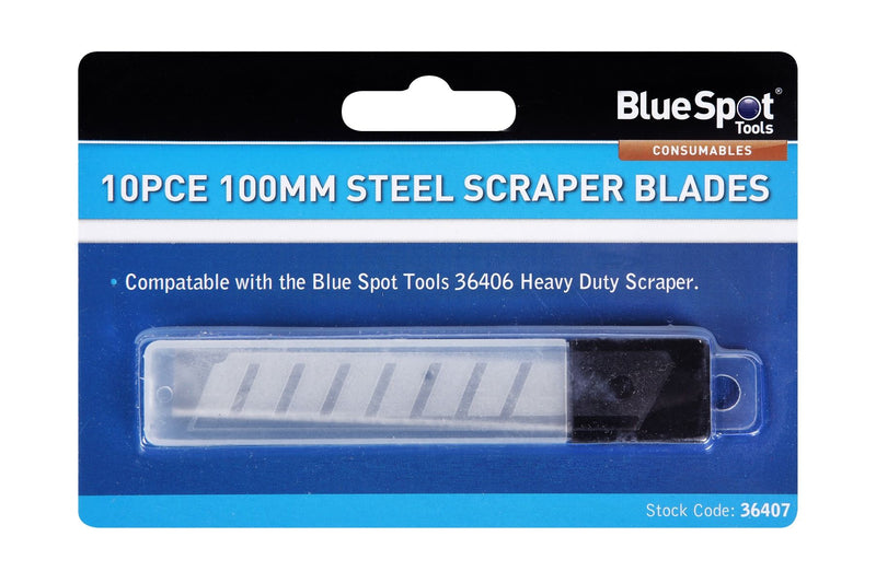 Bluespot Heavy Duty Scraper Blades 100mm (4in) 10 Pack (36407) (LOCAL PICKUP/DELIVERY ONLY)