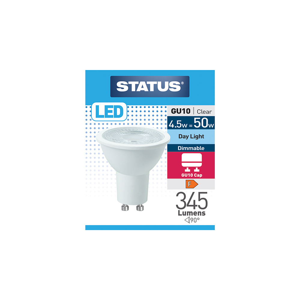 Status LED Dimmable GU10 Light Bulb - 4.5w = 50w - Day Light (4.5SLDGU10DC1B10)