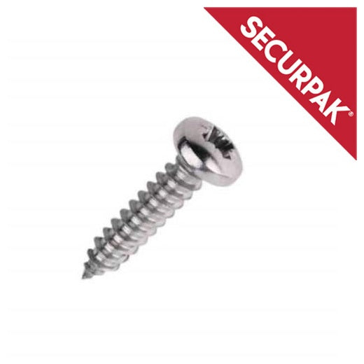 Securpak Pozi Pan Self Tapping Screws 8 x 1 1/2in (4 x38mm) SP10373