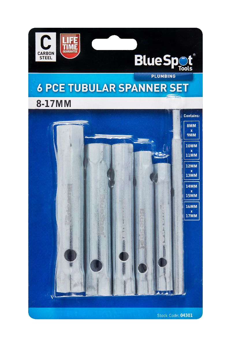 BlueSpot 6 PCE Tubular Spanner Set (8-17mm) (04301)