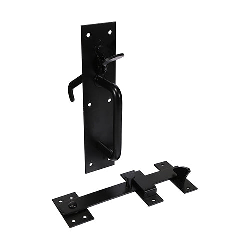 Suffolk Latch Heavy Duty Black 219mm x 50mm