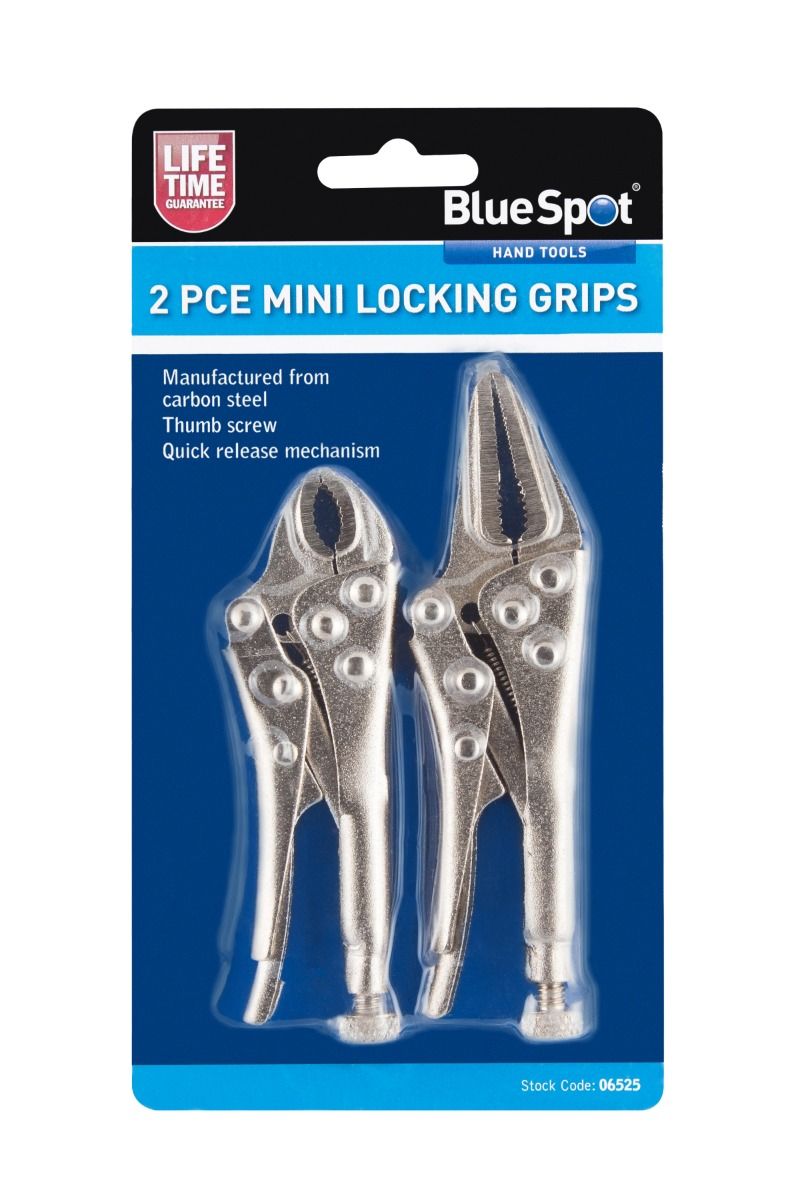 BlueSpot 2 PCE 100mm & 125mm (4in & 5in) Mini Locking Plier Set (06525)