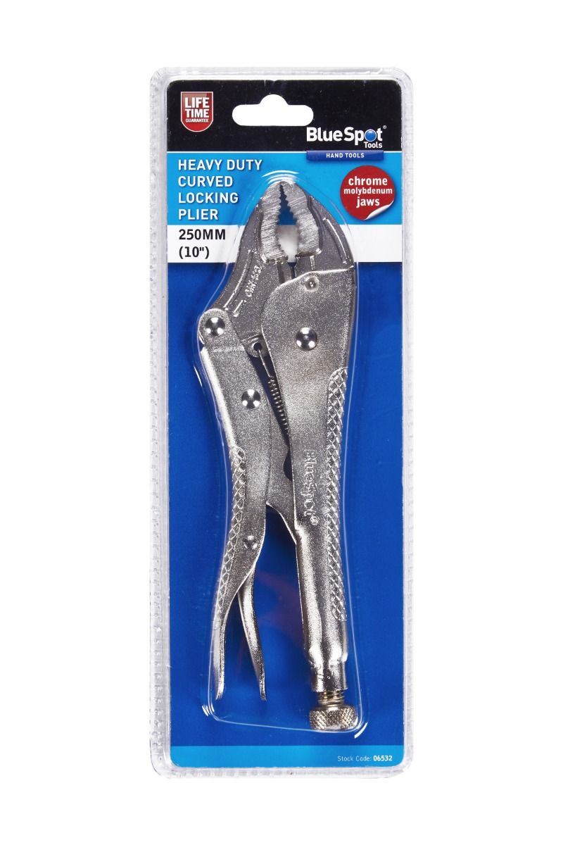 BlueSpot Heavy Duty Curved Locking Pliers 250mm (10in) (06532)