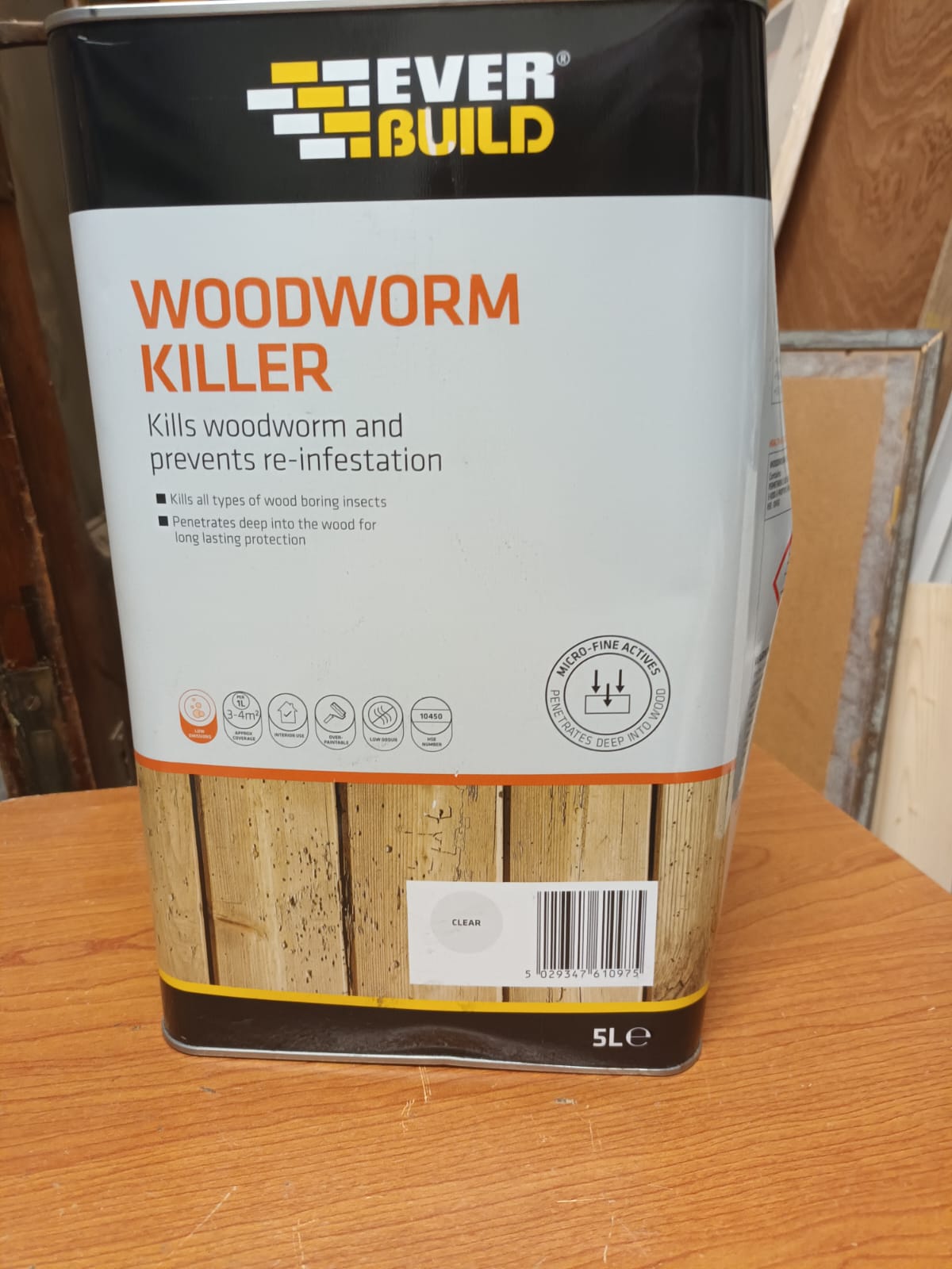 Everbuild Woodworm Killer 5 litre (Dented can)