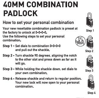 BlueSpot Combination Padlock 40mm (77022)