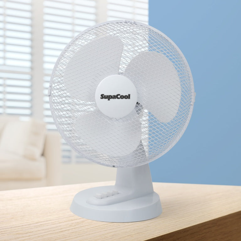 SupaCool White Oscillating Desk fan 12in