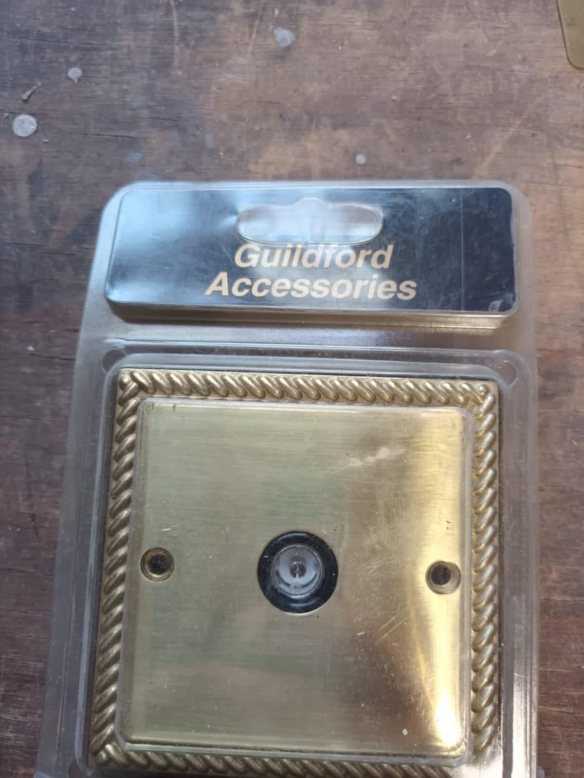 Georgian Polished Brass Co Axial TV Socket