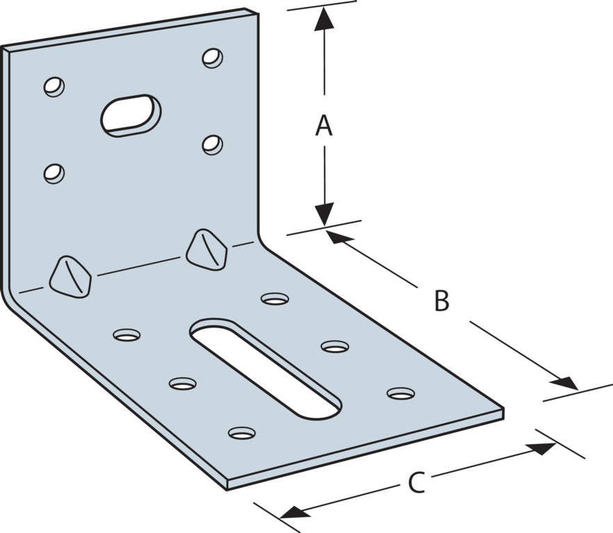 Light Reinforced Angle Bracket 70 x 50 x 60mm