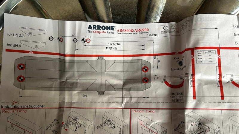 Arrone Silver Overhead Door Closer & Matching Arm (AR6800-SE)