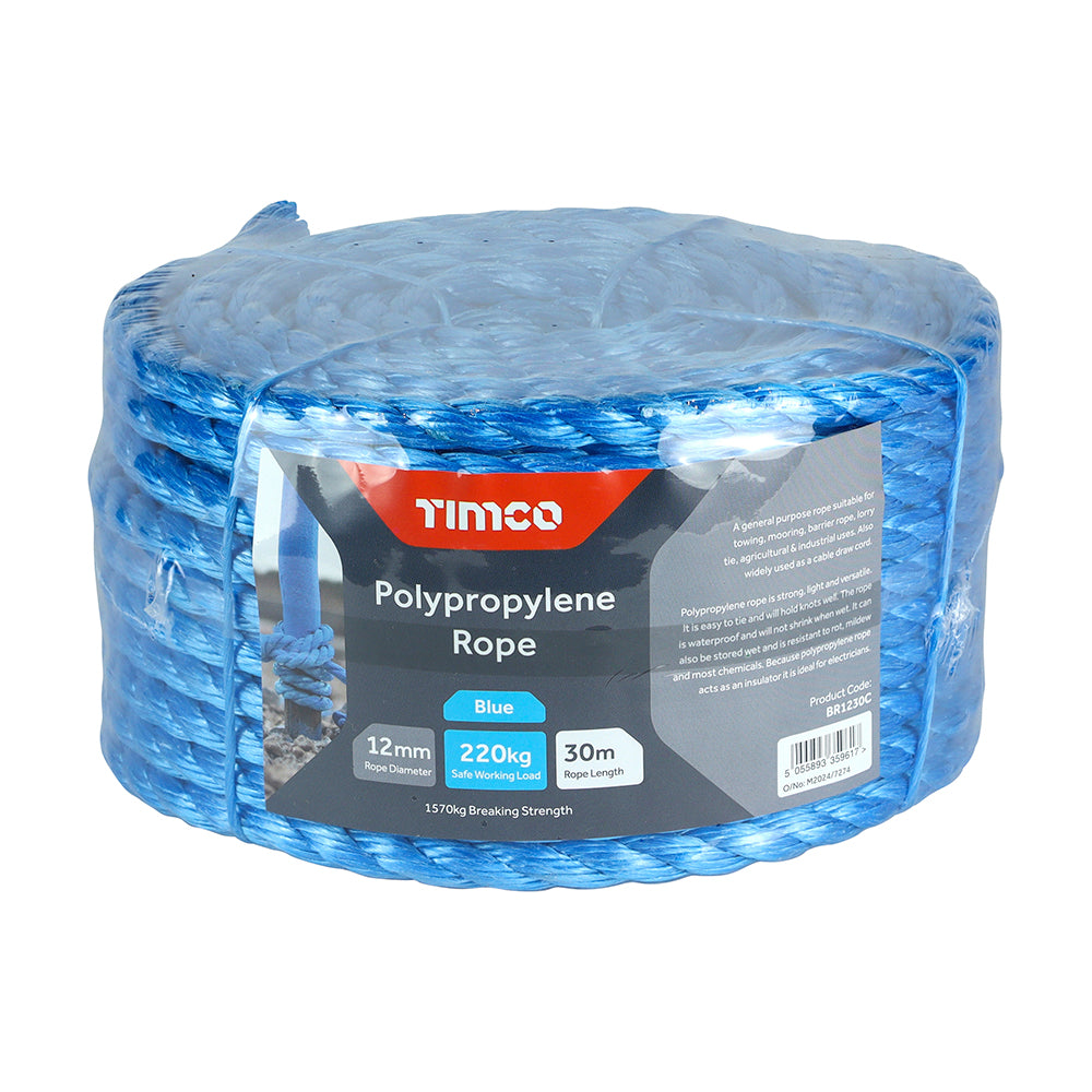 12mm x 30m Blue Polypropylene Film Rope (BR1230C)