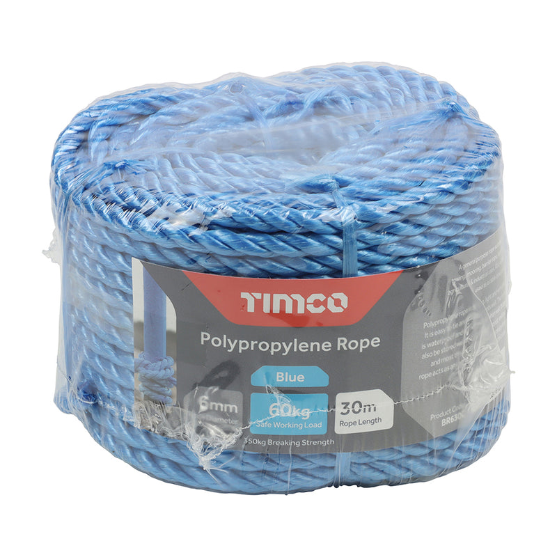 6mm x 30m Blue Polypropylene Film Rope (BR630C)