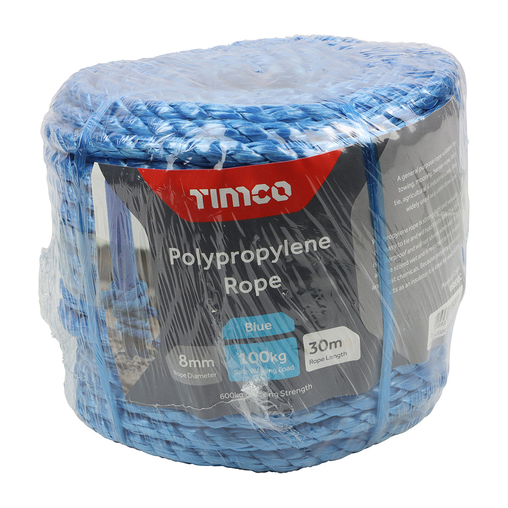 8mm x 30m Blue Polypropylene Film Rope (BR830C)