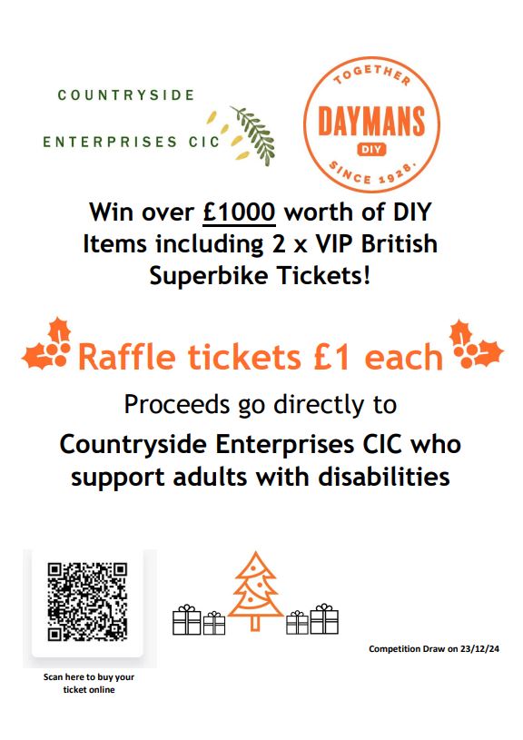 Daymans DIY Christmas Charity Raffle Ticket For Countryside Enterprises CIC (Select Ship At Checkout)