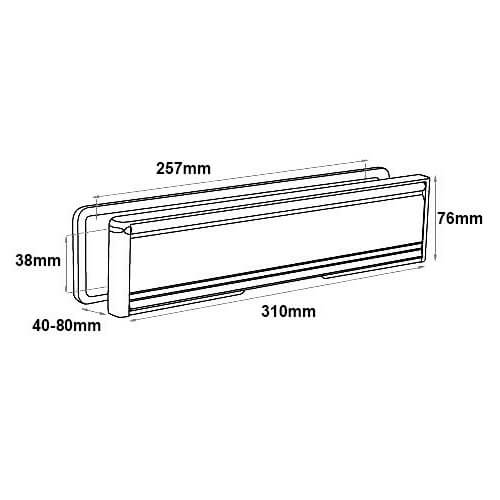 Fab n Fix FFLP1240HG Nu-Mail UPVC Telescopic Letterplate 40-80mm Hardex Gold