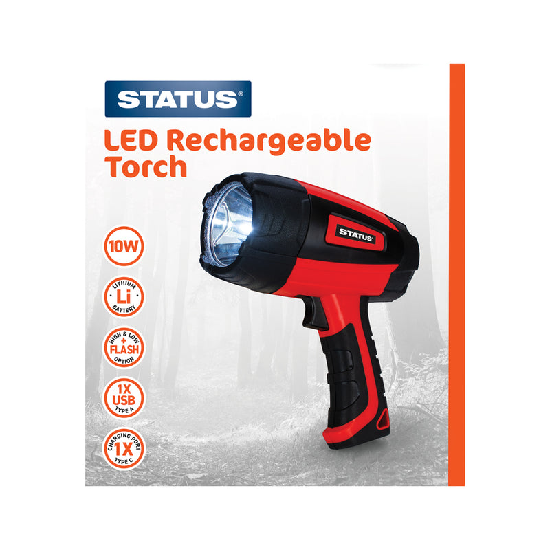 Status Handheld LED Rechargeable Torch (S10WLEDRT1BX4)