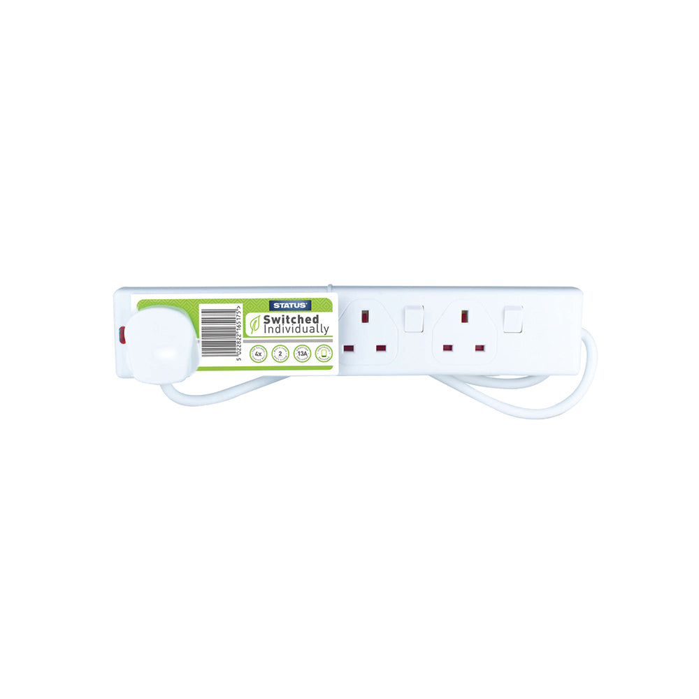 Status 4 Socket 2m Energy Saving Extension Lead