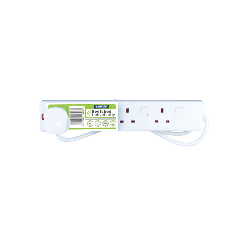 Status 4 Socket 2m Energy Saving Extension Lead