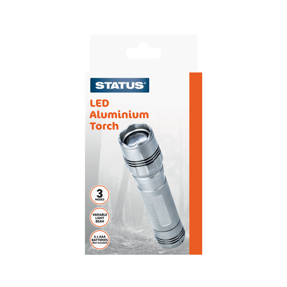 Status LED Silver Aluminium Torch (S4XAAA6WLEDT1BX6)