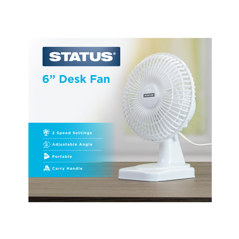 Status White Oscillating Desk fan 6in (S6DESKFAN1PKB4)