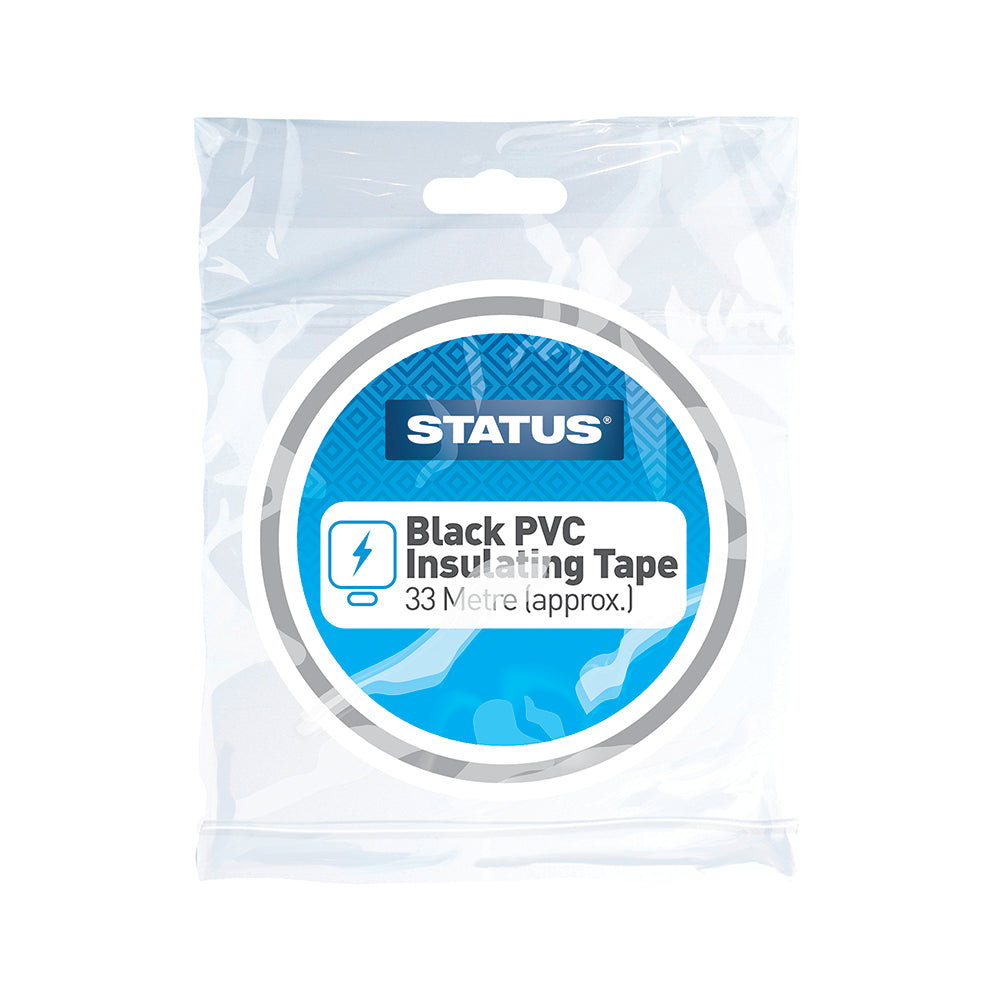 Status Black PVC Insulating Tape 33m (SBPVCET1PKX10)