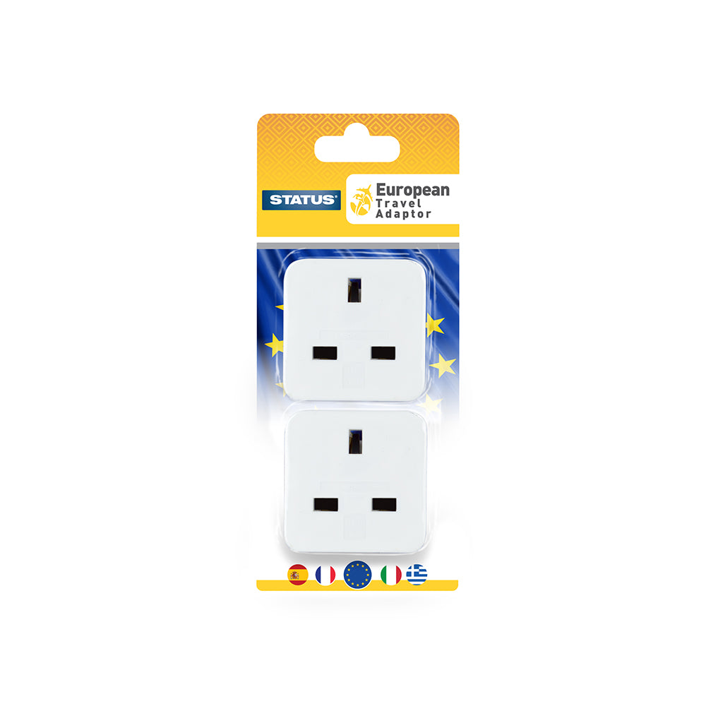 Status European Travel Adapter Plug Twin Pack