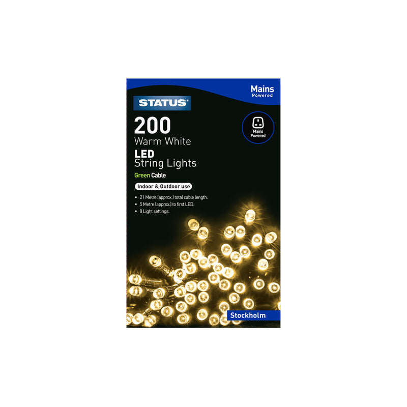 Status LED String Lights 200 Warm White