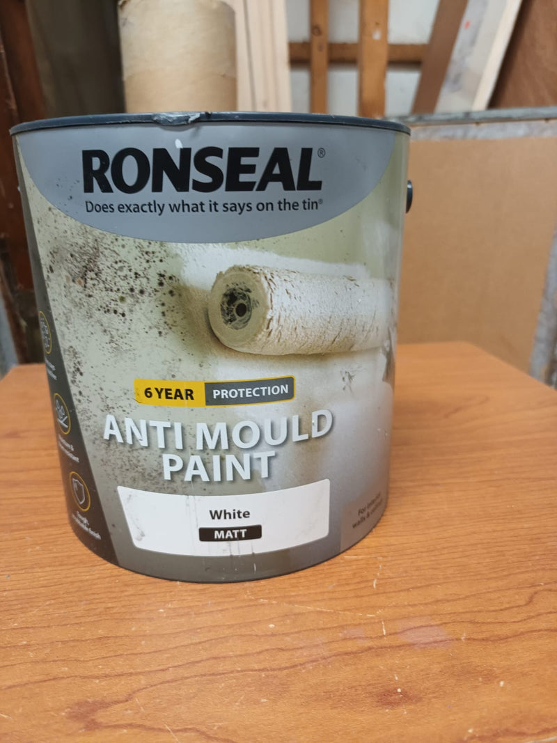 Ronseal 6 Year Anti Mould Paint White Matt 2.5 litre