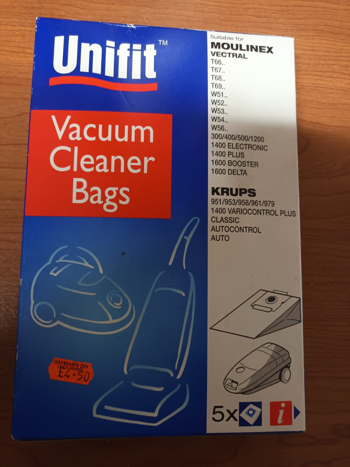 Unifit Vacuum Cleaner Bags UNI-159 - Pack of 5