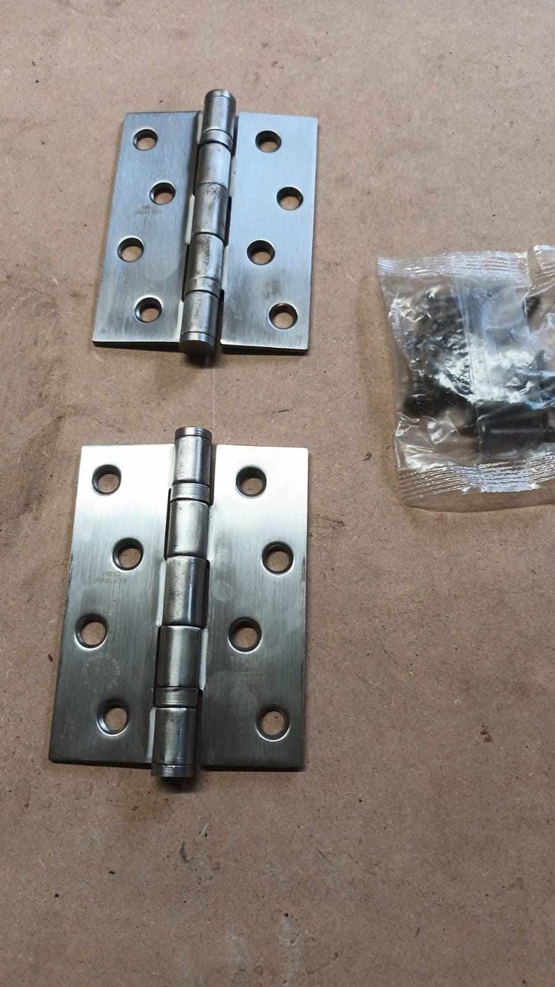 Brushed Chrome Butt Hinges 80 x 100mm Pair