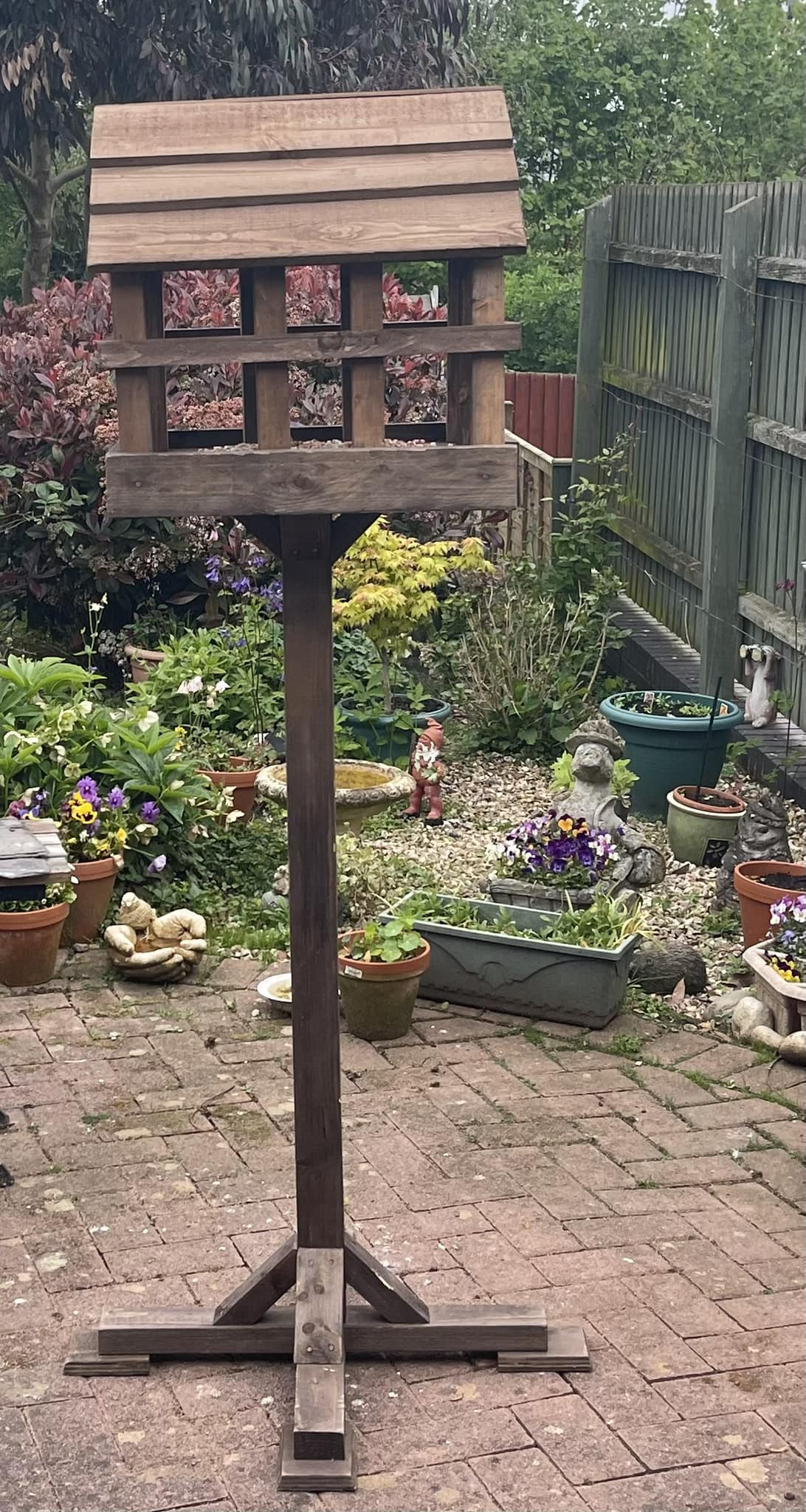 Large Handmade Wooden Bird Feeding Table with Pigeon Proof Bird House (LOCAL PICKUP / DELIVERY ONLY)