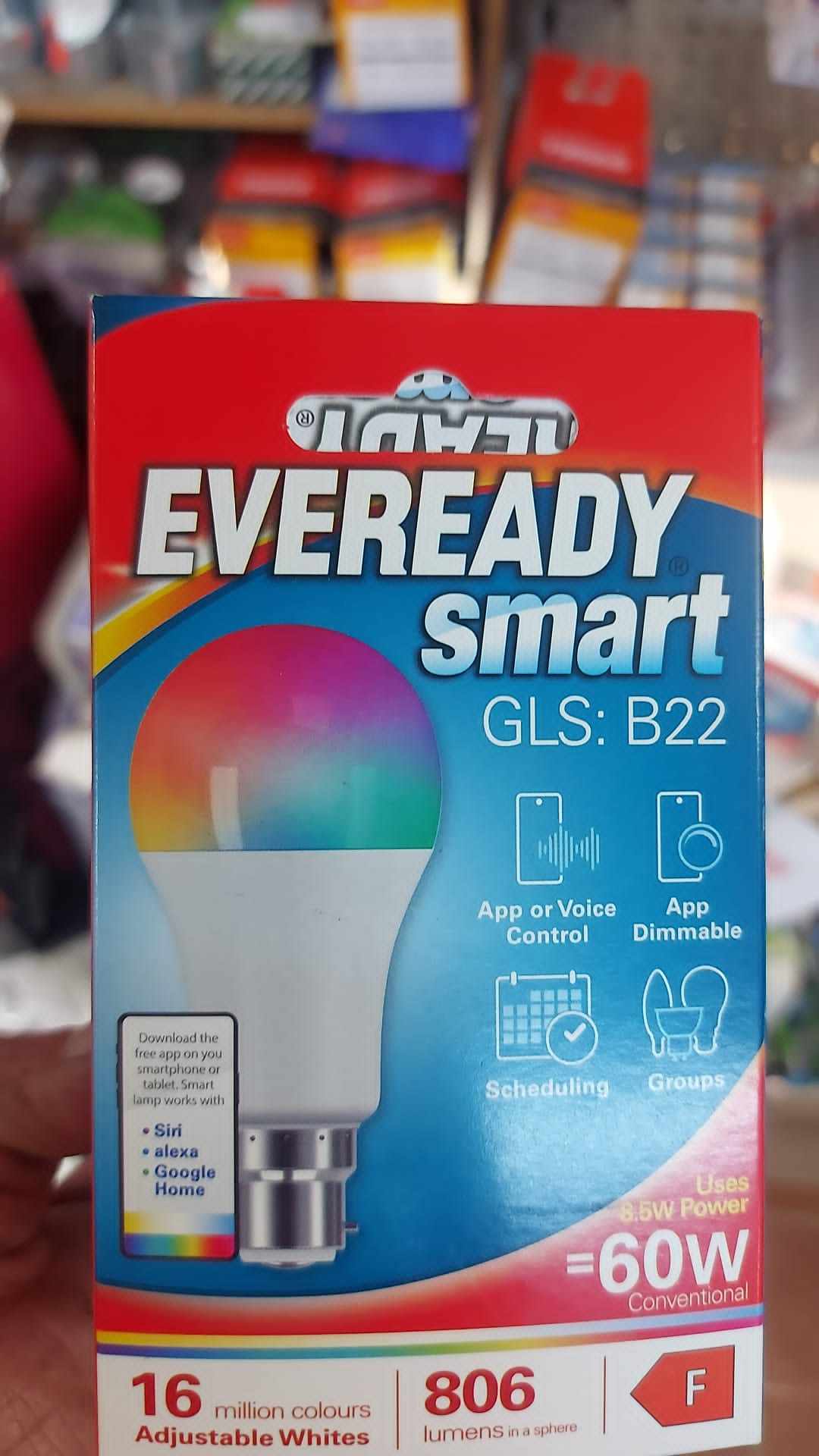 Eveready Smart GLS Bulb B22 Bayonet Cap 60w