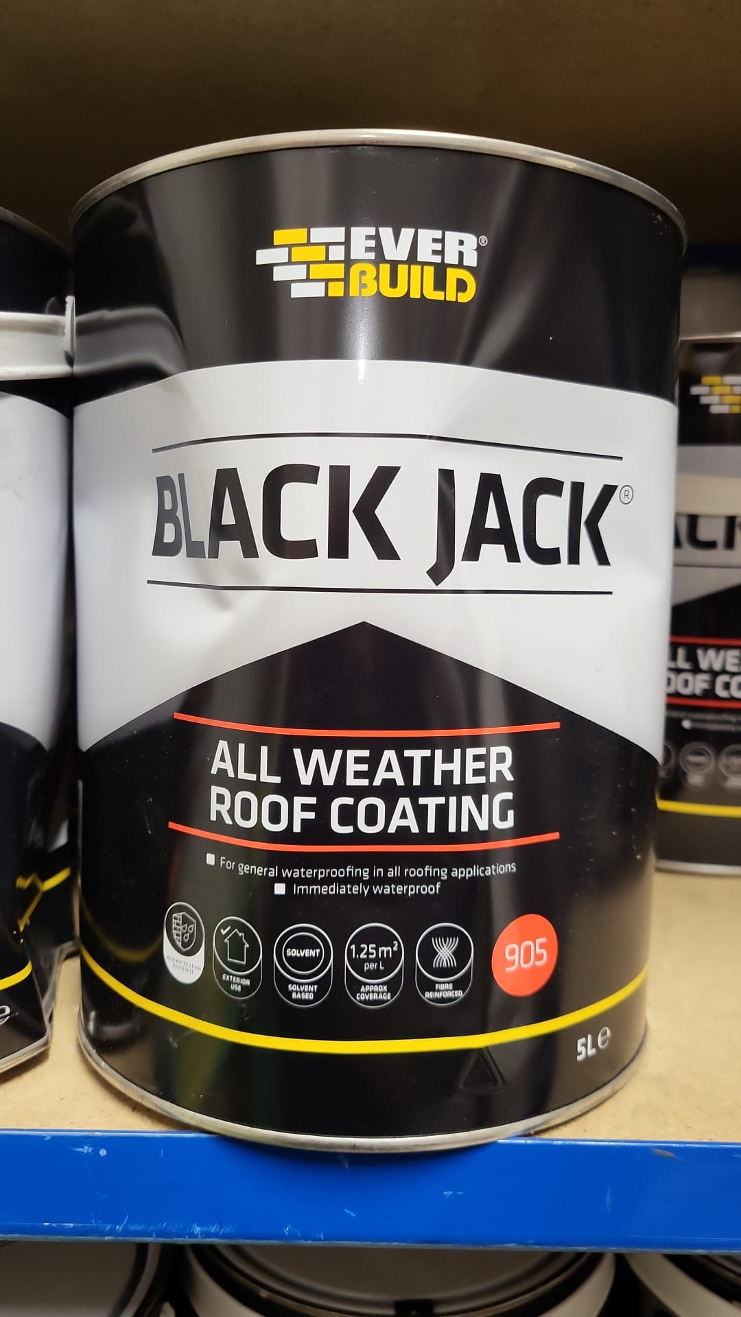 Everbuild Black Jack® 905 All Weather Roof Coating 5 litre (Dented cans)