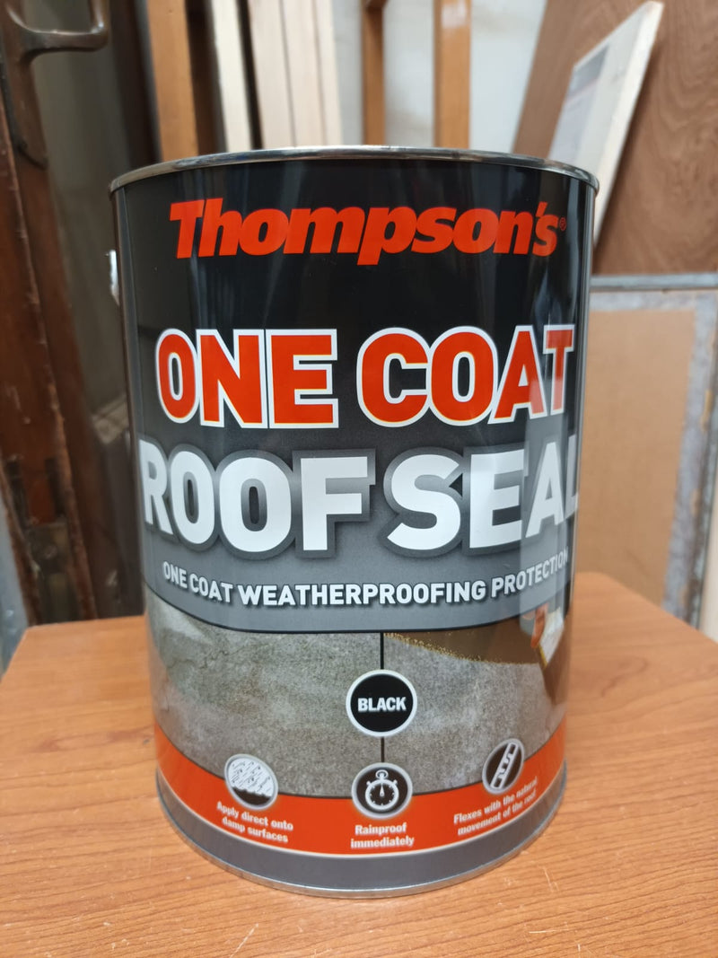 Thompson's One Coat Roof Seal Black 5 litre (Minor dent to can)