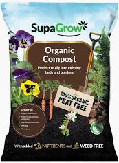 Supagrow Organic Peat Free Compost 50L (LOCAL PICKUP / DELIVERY ONLY)