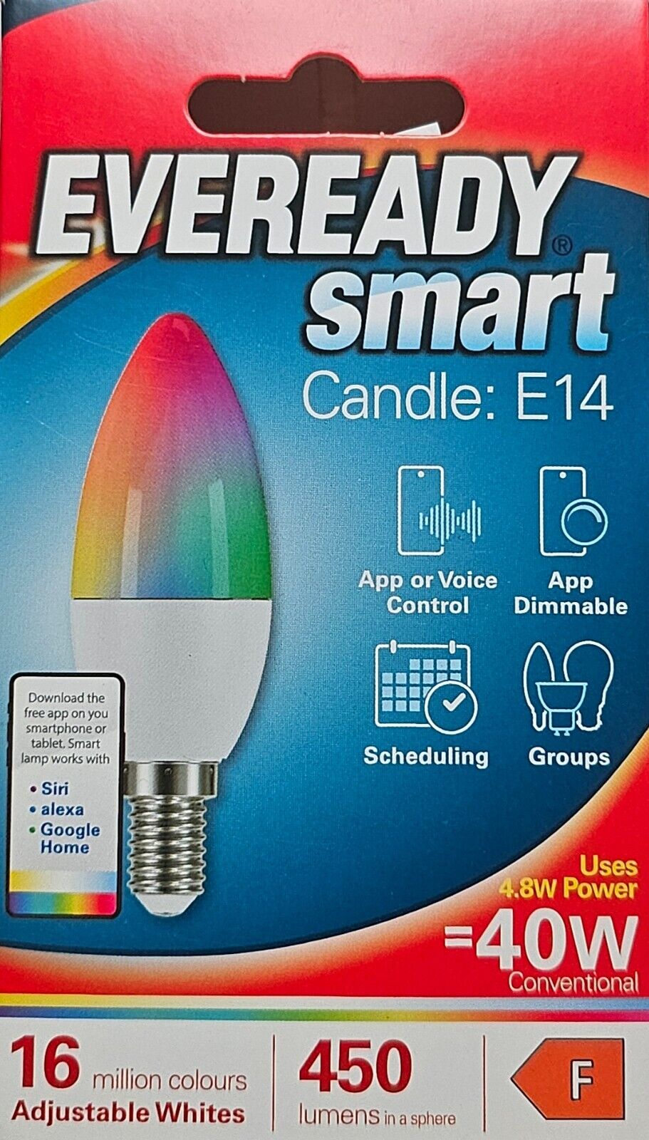 Eveready Smart Candle Bulb E14 Small Screw Cap 40w