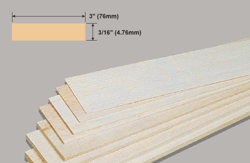 Balsa Sheet Wood Strips 914mm (36in)