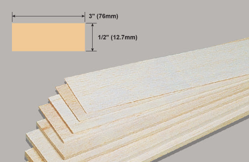 Balsa Sheet Wood Strips 914mm (36in)