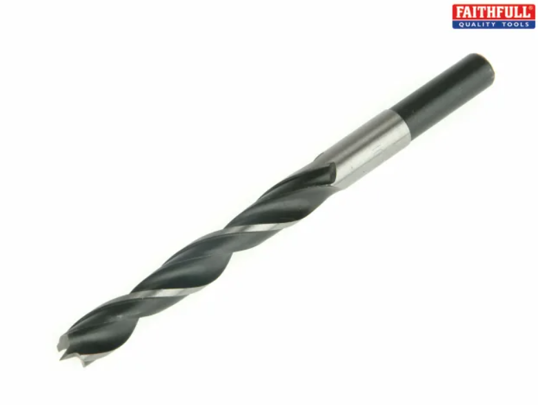 Faithfull Quality Tools -  Individual Lip & Spur Wood Drill Bits - 3 mm x 60 mm, 4 mm x 75 mm, 5 mm x 85 mm, 6 mm x 92 mm, 8 mm x 120 mm, 10 mm x 130 mm, 12 mm x 150 mm, 14 mm x 160 mm & 16 mm x 180 mm